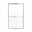 Samuel Mueller Brevity 48-in X 80-in By-Pass Shower Door with 5/16-in Frost Glass and Sampson Handle, Brushed Stainless