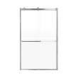 Brevity 48-in X 80-in By-Pass Shower Door with 5/16-in Frost Glass and Tyler Handle, Brushed Stainless