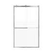 Brevity 48-in X 80-in By-Pass Shower Door with 5/16-in Frost Glass and Barrington Plain Handle, Brushed Stainless