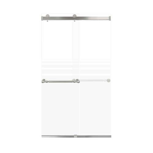 Samuel Mueller Brevity 48-in X 80-in By-Pass Shower Door with 5/16-in Frost Glass and Nicholson Handle, Brushed Stainless