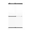 Brevity 48-in X 80-in By-Pass Shower Door with 5/16-in Frost Glass and Barrington Plain Handle, Matte Black