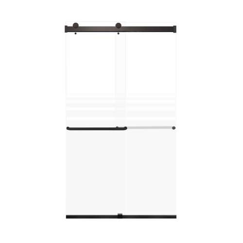 Samuel Mueller Brevity 48-in X 80-in By-Pass Shower Door with 5/16-in Frost Glass and Contour Handle, Matte Black