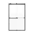 Brevity 48-in X 80-in By-Pass Shower Door with 5/16-in Frost Glass and Nicholson Handle, Matte Black
