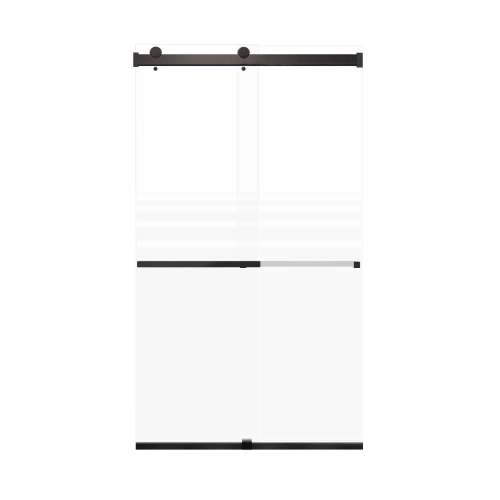 Brevity 48-in X 80-in By-Pass Shower Door with 5/16-in Frost Glass and Sampson Handle, Matte Black