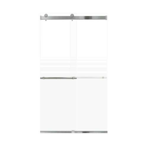 Brevity 48-in X 80-in By-Pass Shower Door with 5/16-in Frost Glass and Barrington Knurled Handle, Polished Chrome