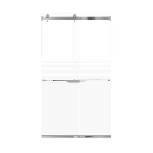 Brevity 48-in X 80-in By-Pass Shower Door with 5/16-in Frost Glass and Juliette Handle, Polished Chrome