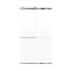 Brevity 48-in X 80-in By-Pass Shower Door with 5/16-in Frost Glass and Royston Handle, Polished Chrome