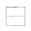 Brevity 60-in X 62-in By-Pass Bathtub Door with 5/16-in Clear Glass and Sampson Handle, Brushed Stainless