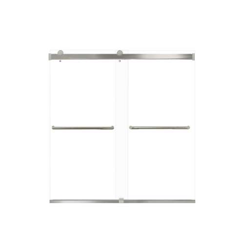 Samuel Mueller Brevity 60-in X 62-in By-Pass Bathtub Door with 5/16-in Clear Glass and Tyler Handle, Brushed Stainless