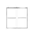 Brevity 60-in X 62-in By-Pass Bathtub Door with 5/16-in Clear Glass and Contour Handle, Brushed Stainless