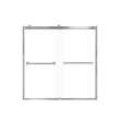 Brevity 60-in X 62-in By-Pass Bathtub Door with 5/16-in Clear Glass and Nicholson Handle, Brushed Stainless