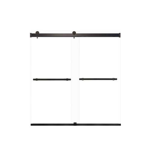 Samuel Mueller Brevity 60-in X 62-in By-Pass Bathtub Door with 5/16-in Clear Glass and Barrington Knurled Handle, Matte Black
