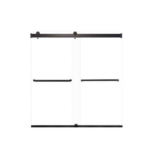 Brevity 60-in X 62-in By-Pass Bathtub Door with 5/16-in Clear Glass and Contour Handle, Matte Black