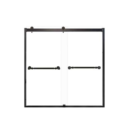 Brevity 60-in X 62-in By-Pass Bathtub Door with 5/16-in Clear Glass and Nicholson Handle, Matte Black