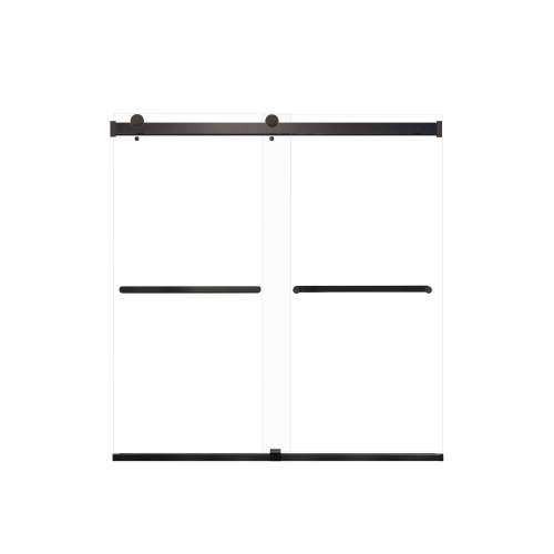Brevity 60-in X 62-in By-Pass Bathtub Door with 5/16-in Clear Glass and Royston Handle, Matte Black