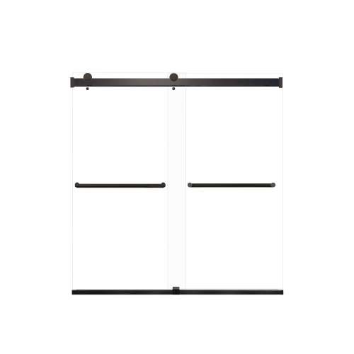 Brevity 60-in X 62-in By-Pass Bathtub Door with 5/16-in Clear Glass and Tyler Handle, Matte Black