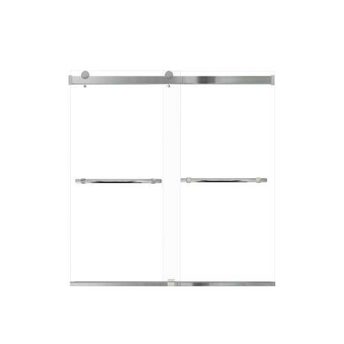Brevity 60-in X 62-in By-Pass Bathtub Door with 5/16-in Clear Glass and Barrington Plain Handle, Polished Chrome