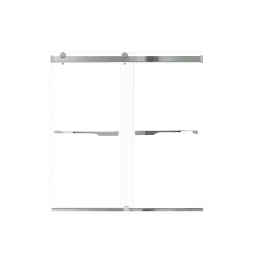 Brevity 60-in X 62-in By-Pass Bathtub Door with 5/16-in Clear Glass and Juliette Handle, Polished Chrome