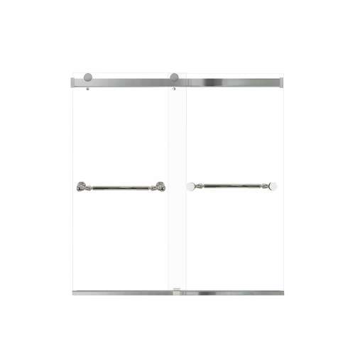 Brevity 60-in X 62-in By-Pass Bathtub Door with 5/16-in Clear Glass and Nicholson Handle, Polished Chrome