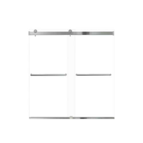 Brevity 60-in X 62-in By-Pass Bathtub Door with 5/16-in Clear Glass and Tyler Handle, Polished Chrome