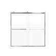 Brevity 60-in X 62-in By-Pass Bathtub Door with 5/16-in Frost Glass and Sampson Handle, Brushed Stainless