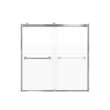 Brevity 60-in X 62-in By-Pass Bathtub Door with 5/16-in Frost Glass and Nicholson Handle, Brushed Stainless