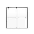 Brevity 60-in X 62-in By-Pass Bathtub Door with 5/16-in Frost Glass and Barrington Plain Handle, Matte Black