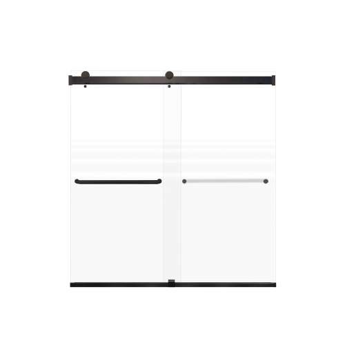 Samuel Mueller Brevity 60-in X 62-in By-Pass Bathtub Door with 5/16-in Frost Glass and Contour Handle, Matte Black