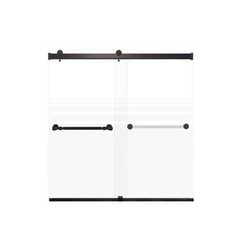 Samuel Mueller Brevity 60-in X 62-in By-Pass Bathtub Door with 5/16-in Frost Glass and Nicholson Handle, Matte Black