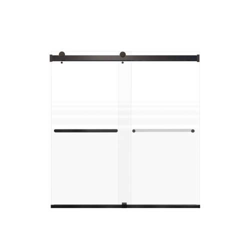 Samuel Mueller Brevity 60-in X 62-in By-Pass Bathtub Door with 5/16-in Frost Glass and Royston Handle, Matte Black