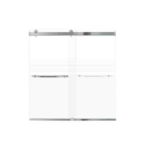 Brevity 60-in X 62-in By-Pass Bathtub Door with 5/16-in Frost Glass and Barrington Plain Handle, Polished Chrome