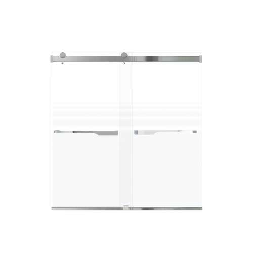 Samuel Mueller Brevity 60-in X 62-in By-Pass Bathtub Door with 5/16-in Frost Glass and Juliette Handle, Polished Chrome