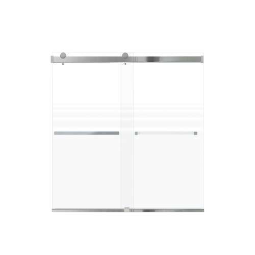 Samuel Mueller Brevity 60-in X 62-in By-Pass Bathtub Door with 5/16-in Frost Glass and Sampson Handle, Polished Chrome
