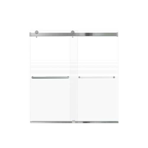 Samuel Mueller Brevity 60-in X 62-in By-Pass Bathtub Door with 5/16-in Frost Glass and Tyler Handle, Polished Chrome