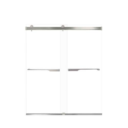 Brevity 60-in X 70-in By-Pass Shower Door with 5/16-in Clear Glass and Juliette Handle, Brushed Stainless