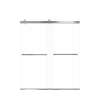 Samuel Mueller Brevity 60-in X 70-in By-Pass Shower Door with 5/16-in Clear Glass and Royston Handle, Brushed Stainless