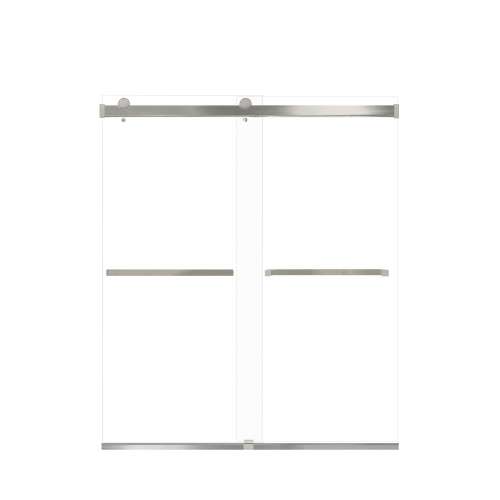 Samuel Mueller Brevity 60-in X 70-in By-Pass Shower Door with 5/16-in Clear Glass and Sampson Handle, Brushed Stainless