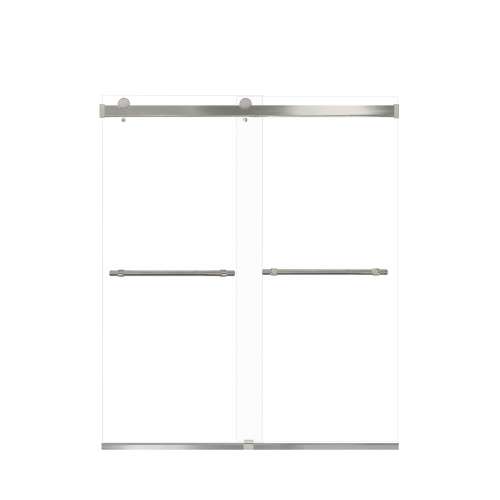 Brevity 60-in X 70-in By-Pass Shower Door with 5/16-in Clear Glass and Barrington Plain Handle, Brushed Stainless