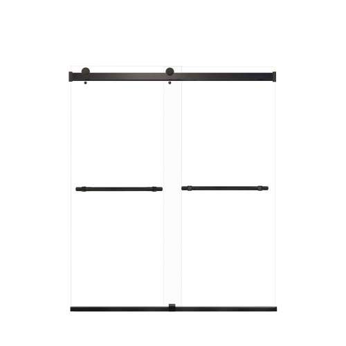 Brevity 60-in X 70-in By-Pass Shower Door with 5/16-in Clear Glass and Barrington Knurled Handle, Matte Black