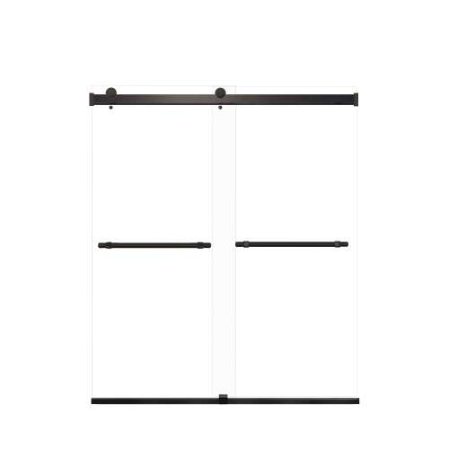 Samuel Mueller Brevity 60-in X 70-in By-Pass Shower Door with 5/16-in Clear Glass and Barrington Plain Handle, Matte Black