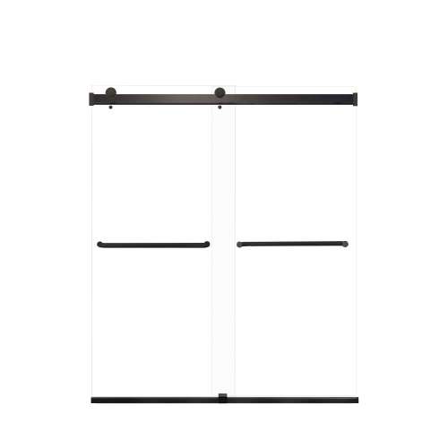 Brevity 60-in X 70-in By-Pass Shower Door with 5/16-in Clear Glass and Contour Handle, Matte Black
