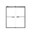 Brevity 60-in X 70-in By-Pass Shower Door with 5/16-in Clear Glass and Juliette Handle, Matte Black