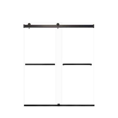 Samuel Mueller Brevity 60-in X 70-in By-Pass Shower Door with 5/16-in Clear Glass and Sampson Handle, Matte Black