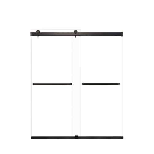 Samuel Mueller Brevity 60-in X 70-in By-Pass Shower Door with 5/16-in Clear Glass and Tyler Handle, Matte Black