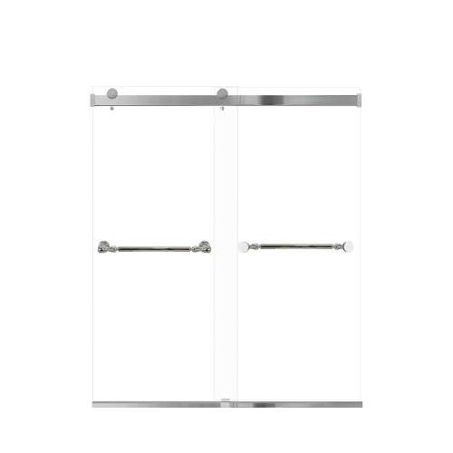 Samuel Mueller Brevity 60-in X 70-in By-Pass Shower Door with 5/16-in Clear Glass and Nicholson Handle, Polished Chrome