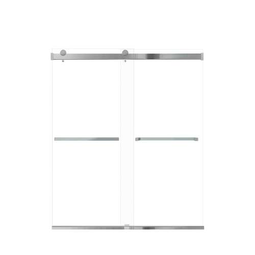 Brevity 60-in X 70-in By-Pass Shower Door with 5/16-in Clear Glass and Sampson Handle, Polished Chrome