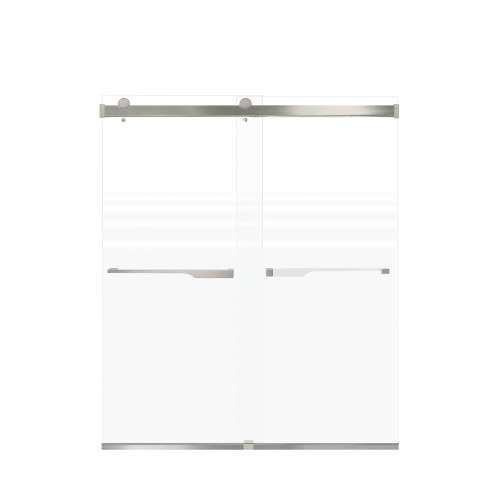 Brevity 60-in X 70-in By-Pass Shower Door with 5/16-in Frost Glass and Juliette Handle, Brushed Stainless