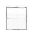 Brevity 60-in X 70-in By-Pass Shower Door with 5/16-in Frost Glass and Nicholson Handle, Brushed Stainless
