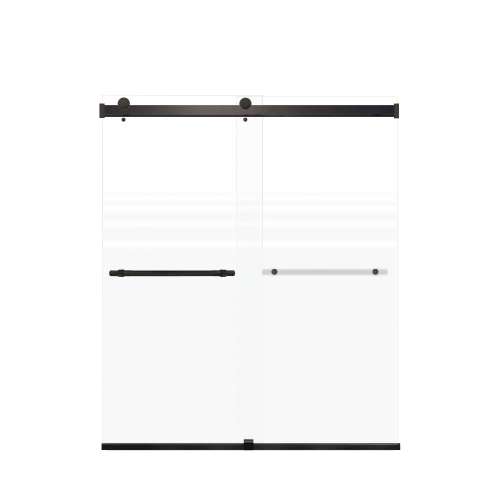 Samuel Mueller Brevity 60-in X 70-in By-Pass Shower Door with 5/16-in Frost Glass and Barrington Knurled Handle, Matte Black