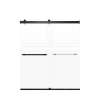 Brevity 60-in X 70-in By-Pass Shower Door with 5/16-in Frost Glass and Barrington Plain Handle, Matte Black